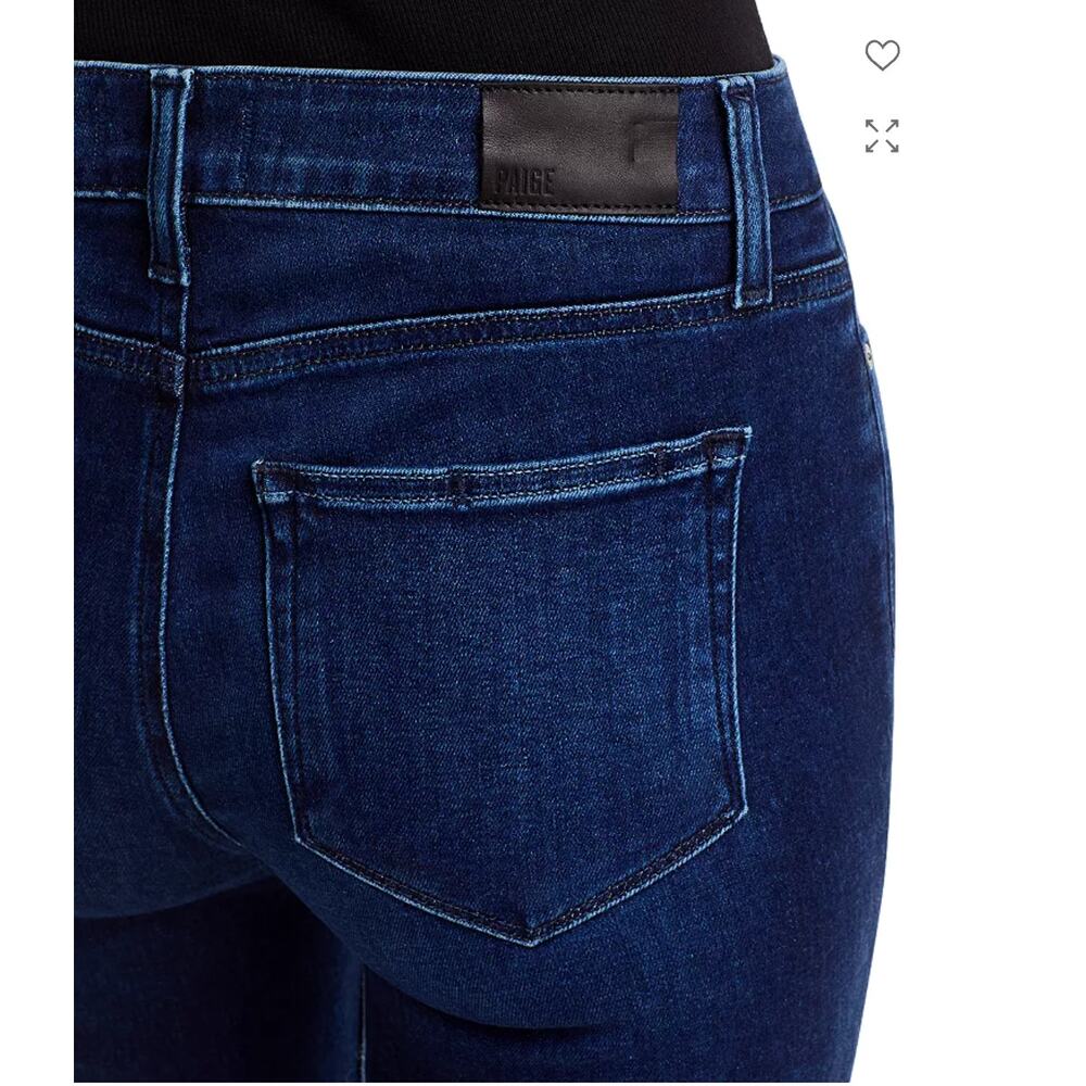 PAIGE Manhattan Bootcut Straight Leg Jeans in Tall Dark Blue Wash - Picture 3 of 7